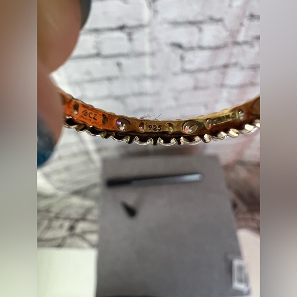 Epiphany Diamonique eternity band CZ 925 gold clad size 11 - Picture 7 of 7